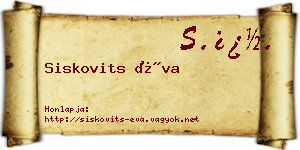 Siskovits Éva névjegykártya
