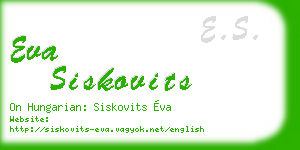eva siskovits business card